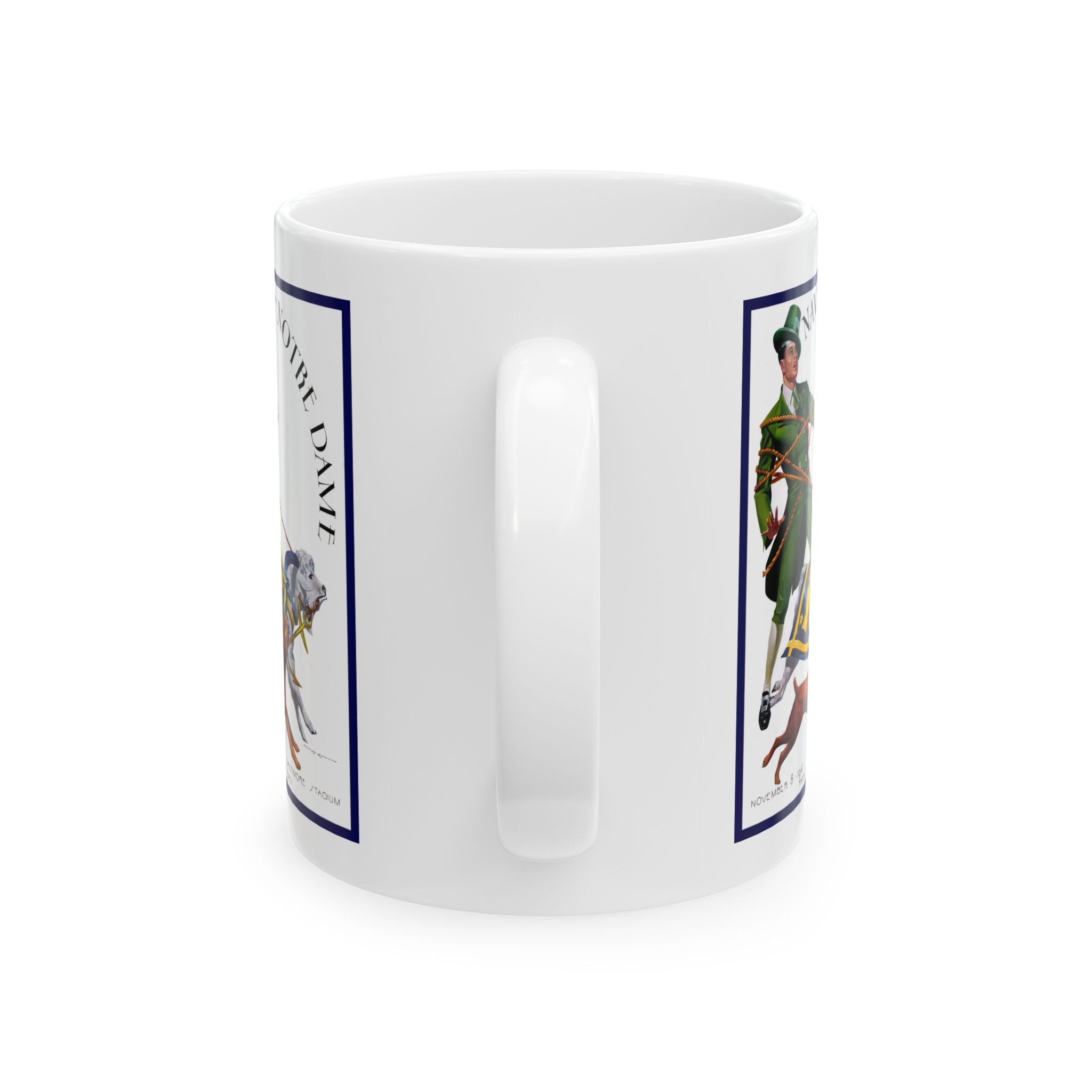 1941 Vintage Notre Dame - Navy Football Program Cover - Ceramic Mug, 11oz