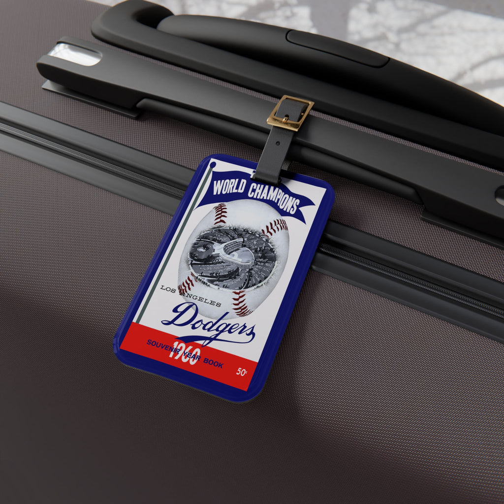 1960 Dodgers World Champions Baseball Luggage Tag — Vintage Yearbook