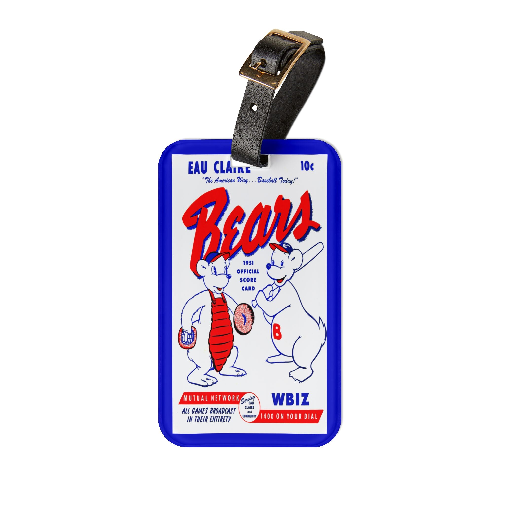 Eau Claire Bears 1951 Baseball Luggage Tag