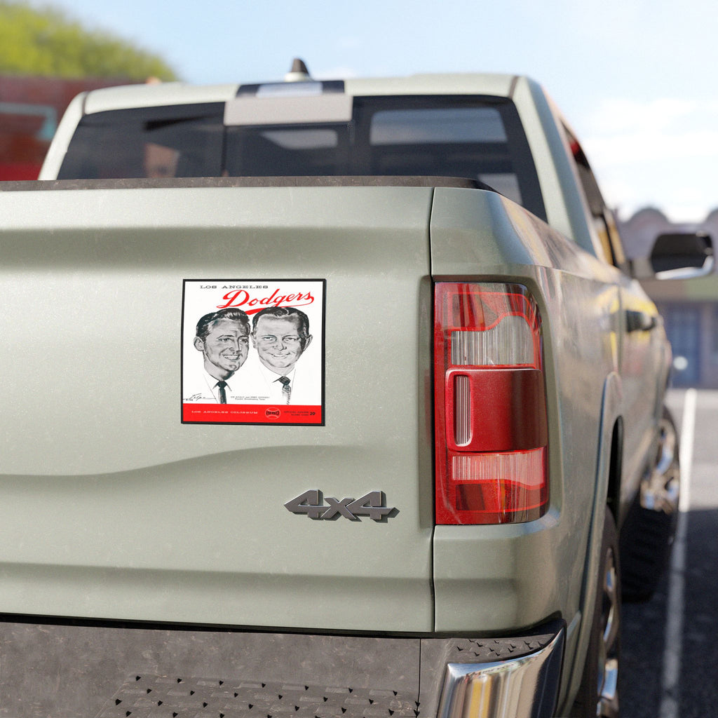Vintage 1960 Baseball Dodgers Car Magnets - Vin and Jerry, Vinyl Magnet, Retro Sports Decor, Classic Car Accessories, Magnetic Vehicle Decal