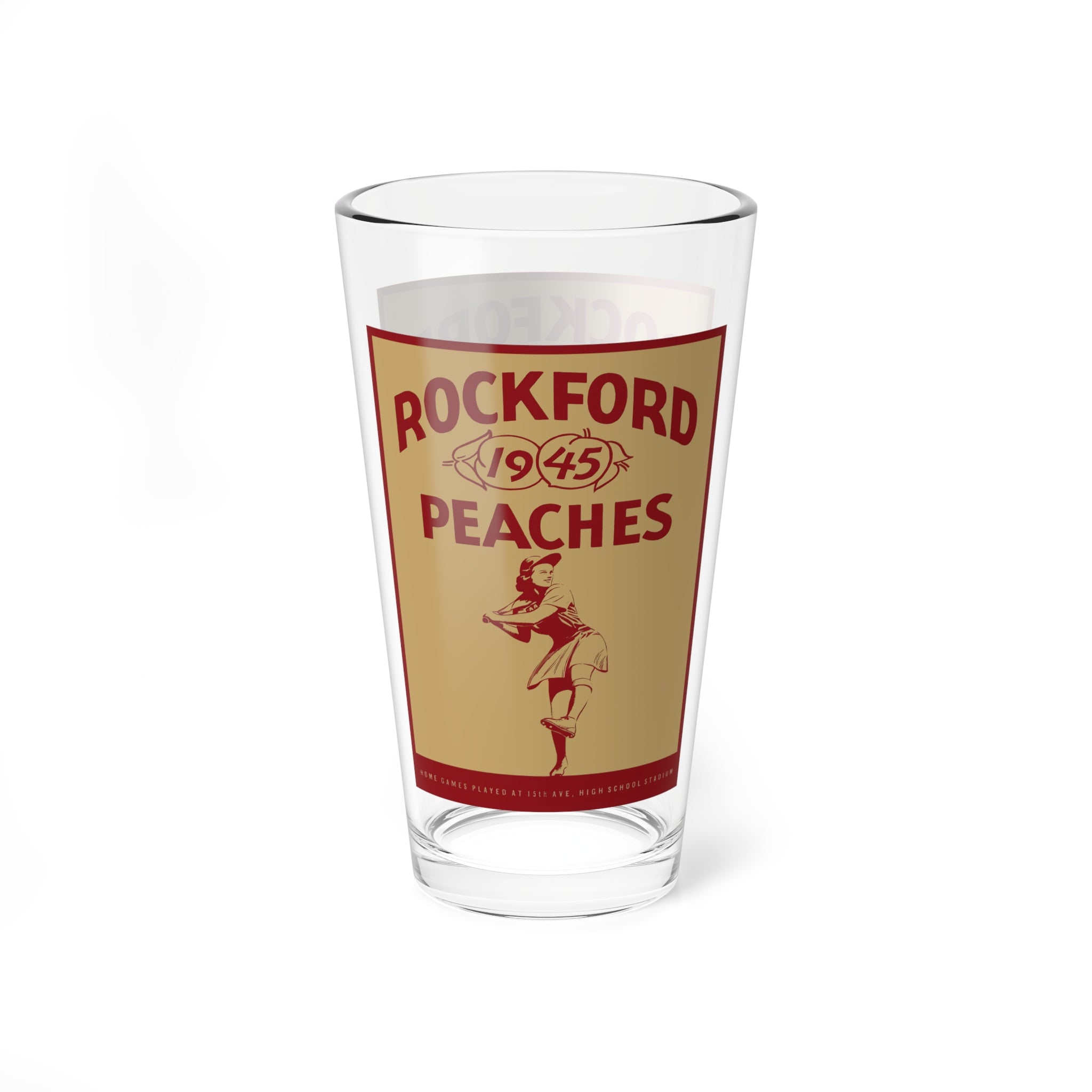 Mixing Glass, Vintage 1945 Rockford Peaches Baseball, Retro Baseball Fans Gift, 16oz Glass, Sports Barware, Baseball Memorabilia,
