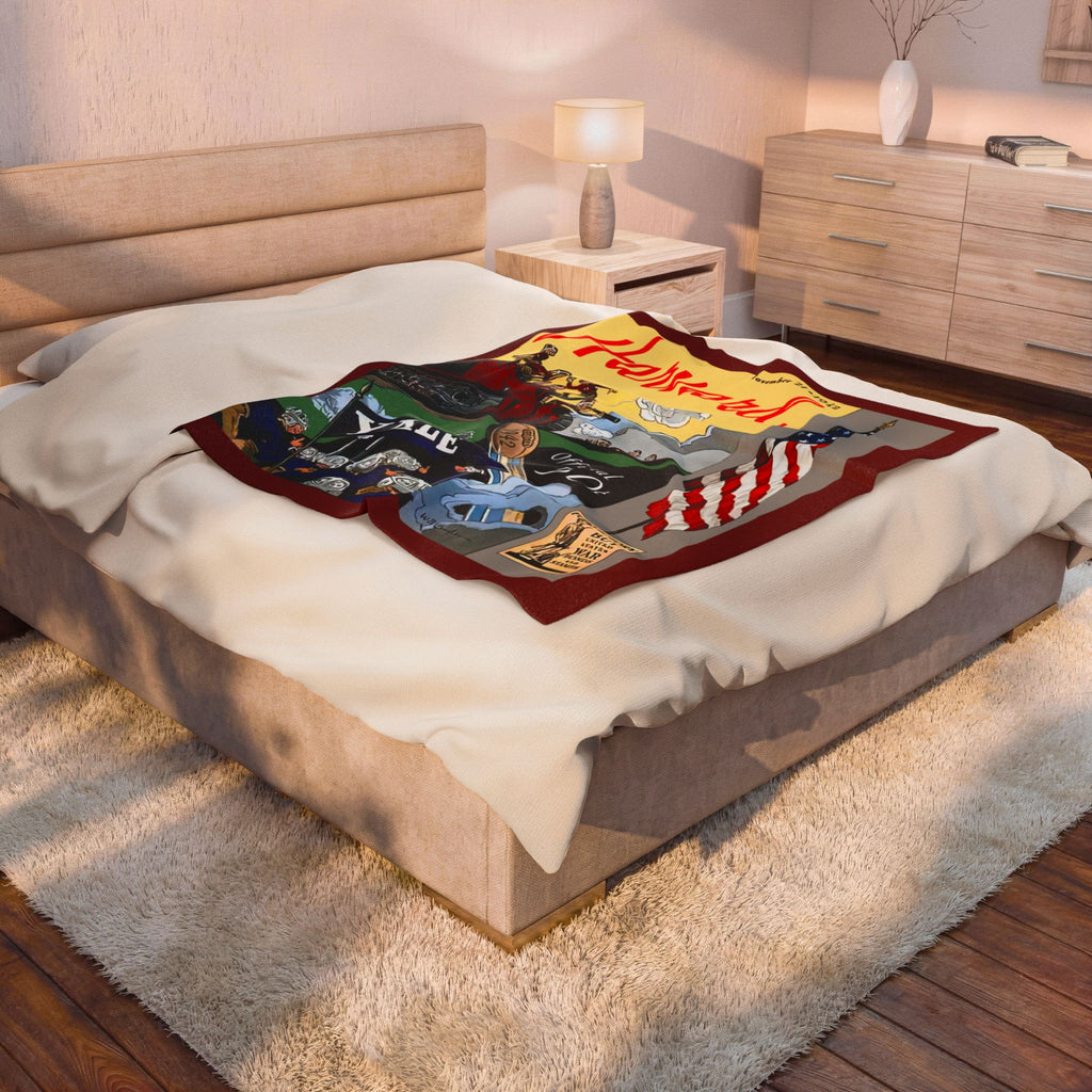 1942 Harvard vs Yale Vintage Game Day Velveteen Plush Blanket