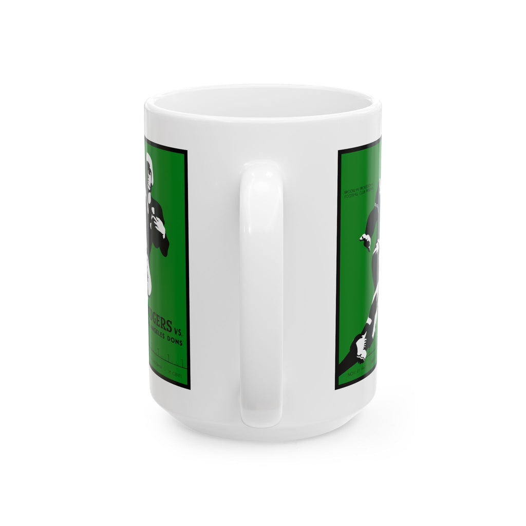1947 Football Los Angeles Dons- Brooklyn Dodgers Program Cover Ceramic Mug — Vintage Football Design (11oz, 15oz)