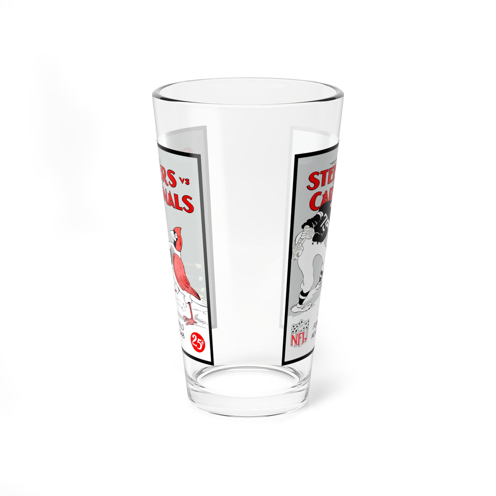 Mixing Glass, 16oz - 1948 Football Chicago Cardinals-Pittsburgh Steelers Football Memorabilia, Beer Tumbler, Sports Barware, Game Day Gift,