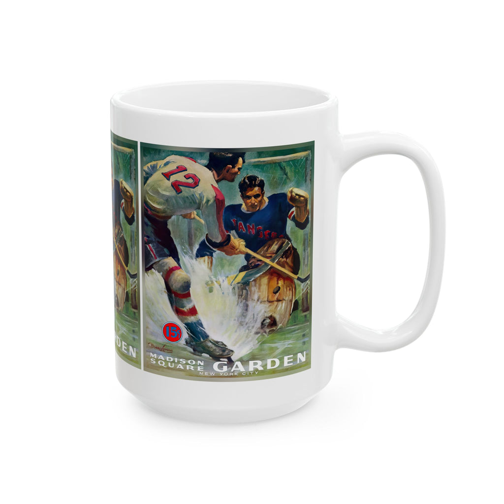 1940-1941 Vintage New York Americans - New York Rangers Hockey Program Cover - Ceramic Mug, 11oz, 15oz