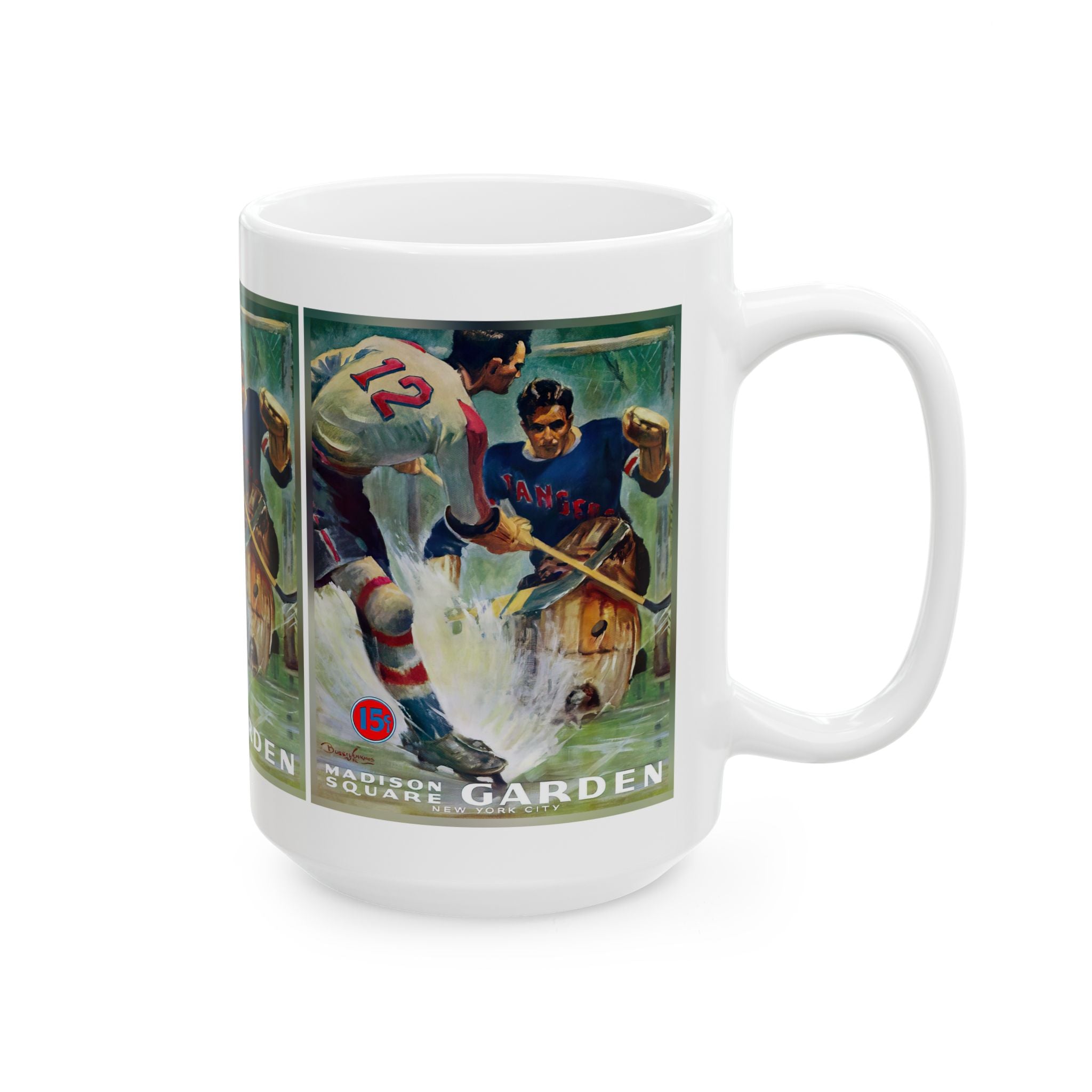 1940-1941 Vintage New York Americans - New York Rangers Hockey Program Cover - Ceramic Mug, 11oz, 15oz