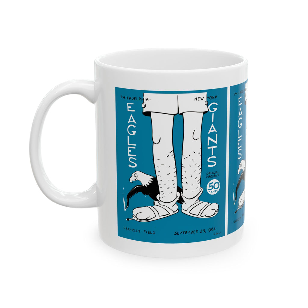 Vintage 1963 Eagles vs Giants Football Poster Ceramic Mug (11oz/15oz)