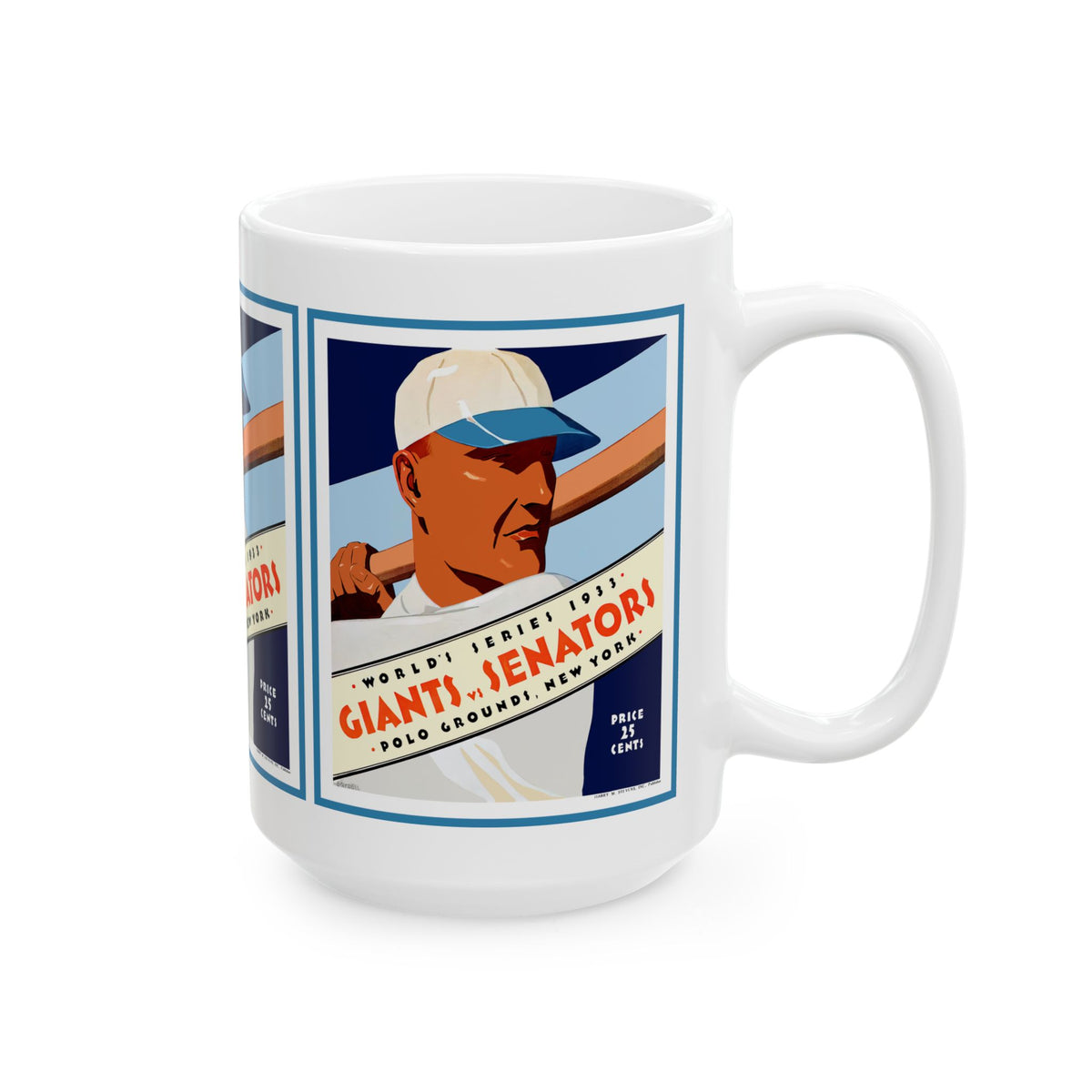 1933 Baseball Vintage Giants vs Senators World Series Program Ceramic Mug — Coffee Cup (11oz/15oz)
