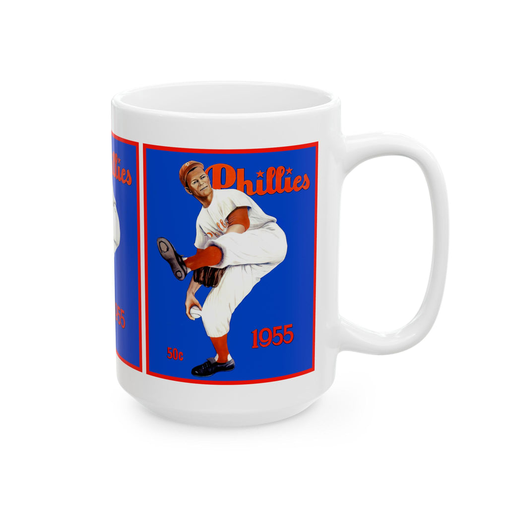 Ceramic Mug, 1955 Baseball Philadelphia Phillies Yearbook, Vintage Sports Fan Gift, Coffee Cup, Tea Mug, Baseball Lover Gift, Phillies