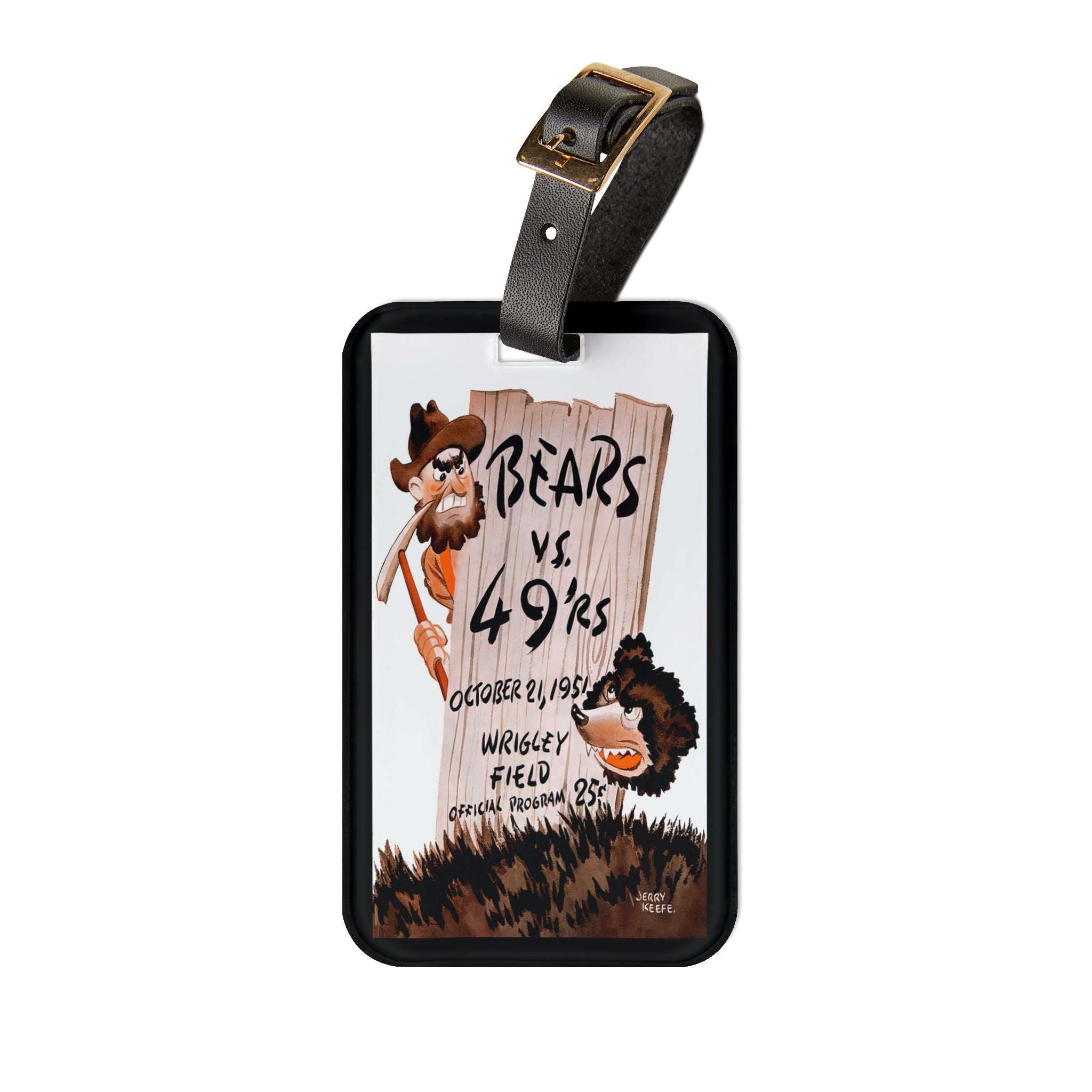 1951 Football Bears-49ers Luggage Tag | Vintage Football Travel ID