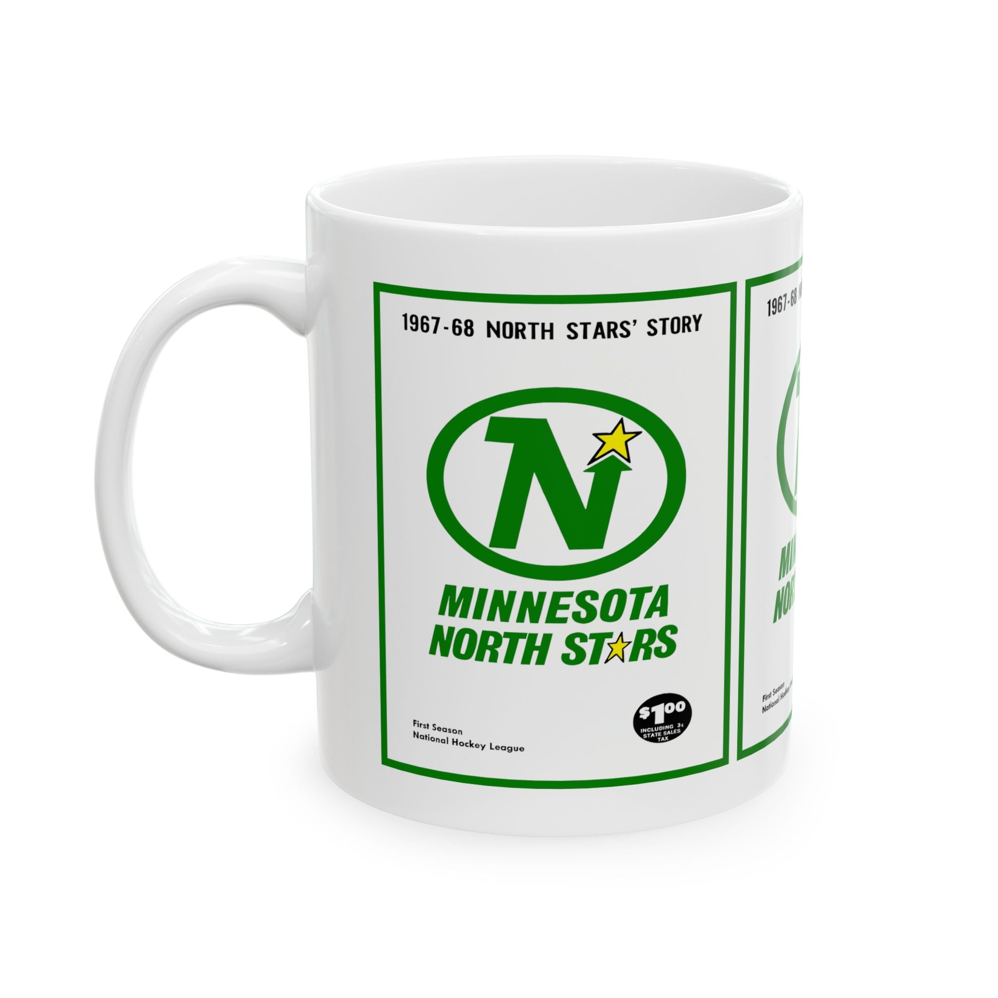 Vintage Minnesota North Stars Hockey Ceramic Mug, Hockey Team Logo Cup, Hockey Fan Gift, Sports Memorabilia, Hockey Lover Present