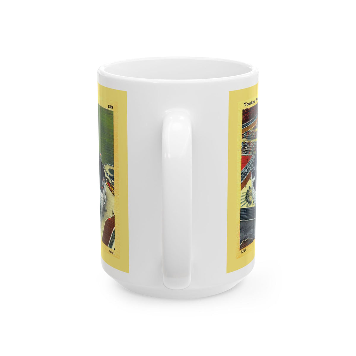 Vintage New York Postcard Yankee Stadium Ceramic Mug — Vintage Ballpark Panorama (11oz & 15oz)