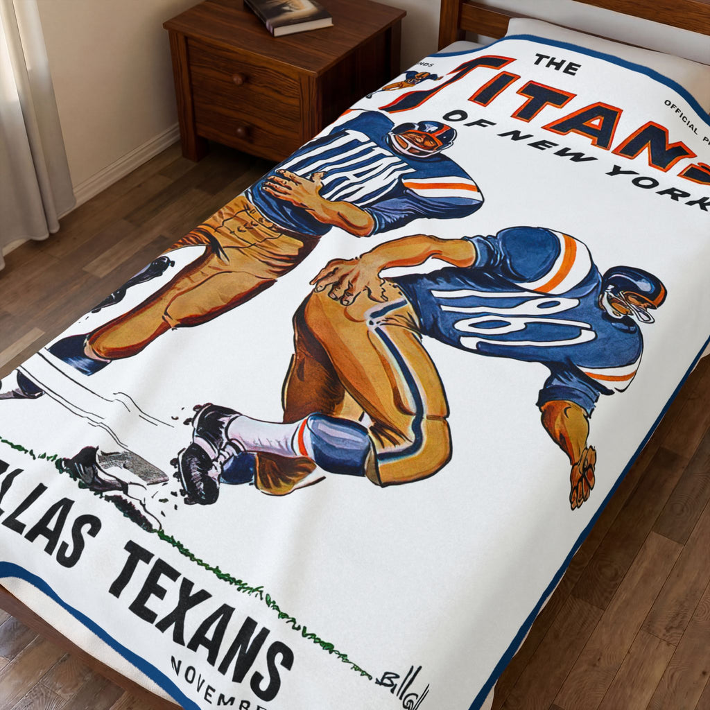 1962 New York Titans vs Dallas Texans Vintage Football Blanket | Velveteen Plush