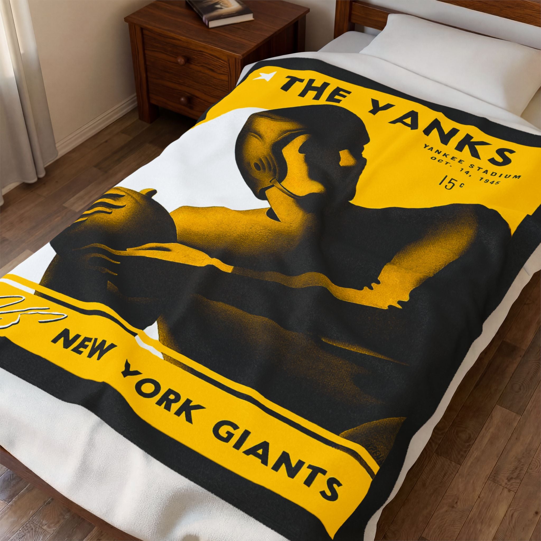 Blanket, 1945 Boston Yanks Football New York Giants Plush Throw for Football Fans, Sports Enthusiasts, Football Lovers, Home Decor, Gifts