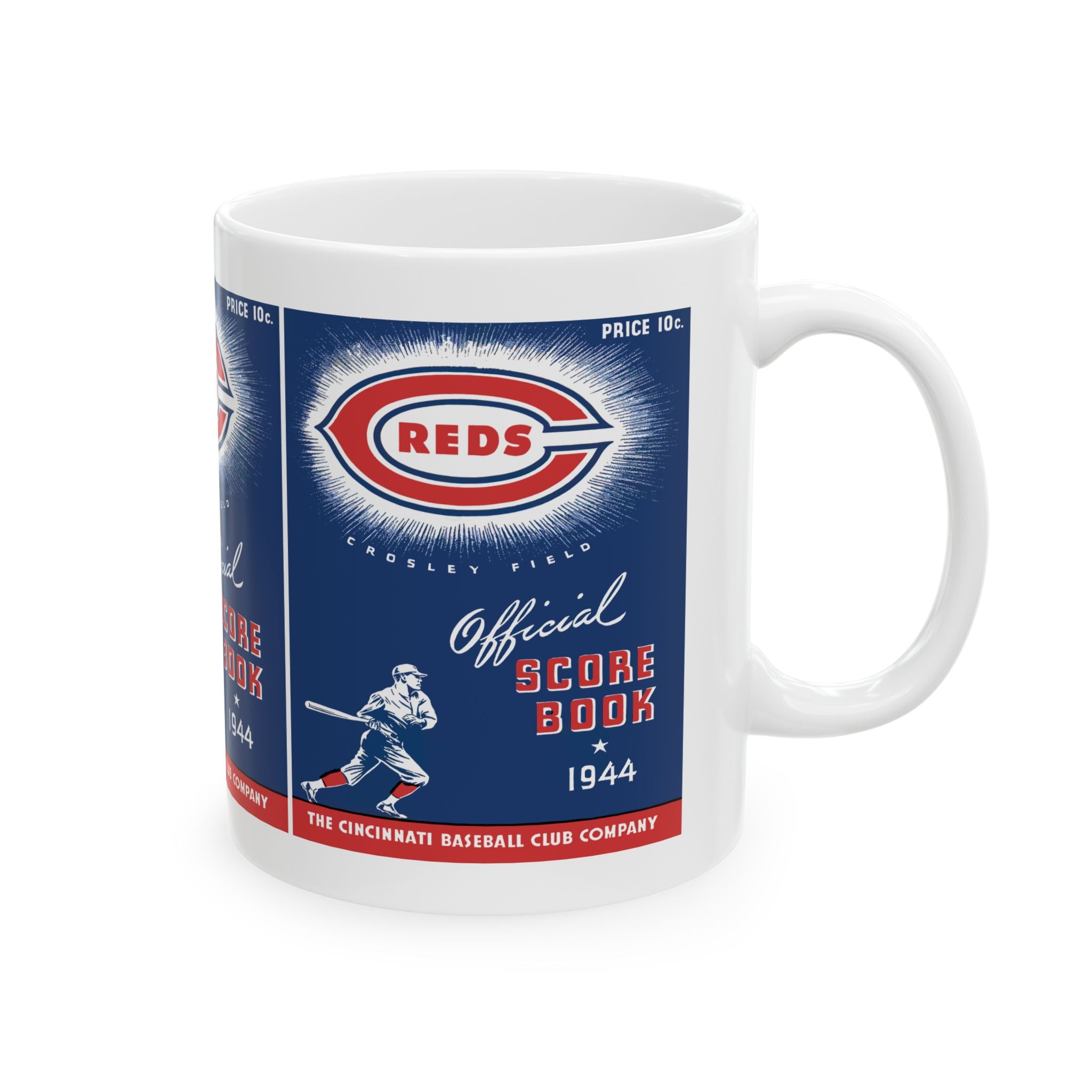 Ceramic Mug, 1944 Cincinnati Reds Baseball, Baseball Fan Gift, Vintage Sports Mug, Gift for Sports Enthusiasts, Baseball Collectible,