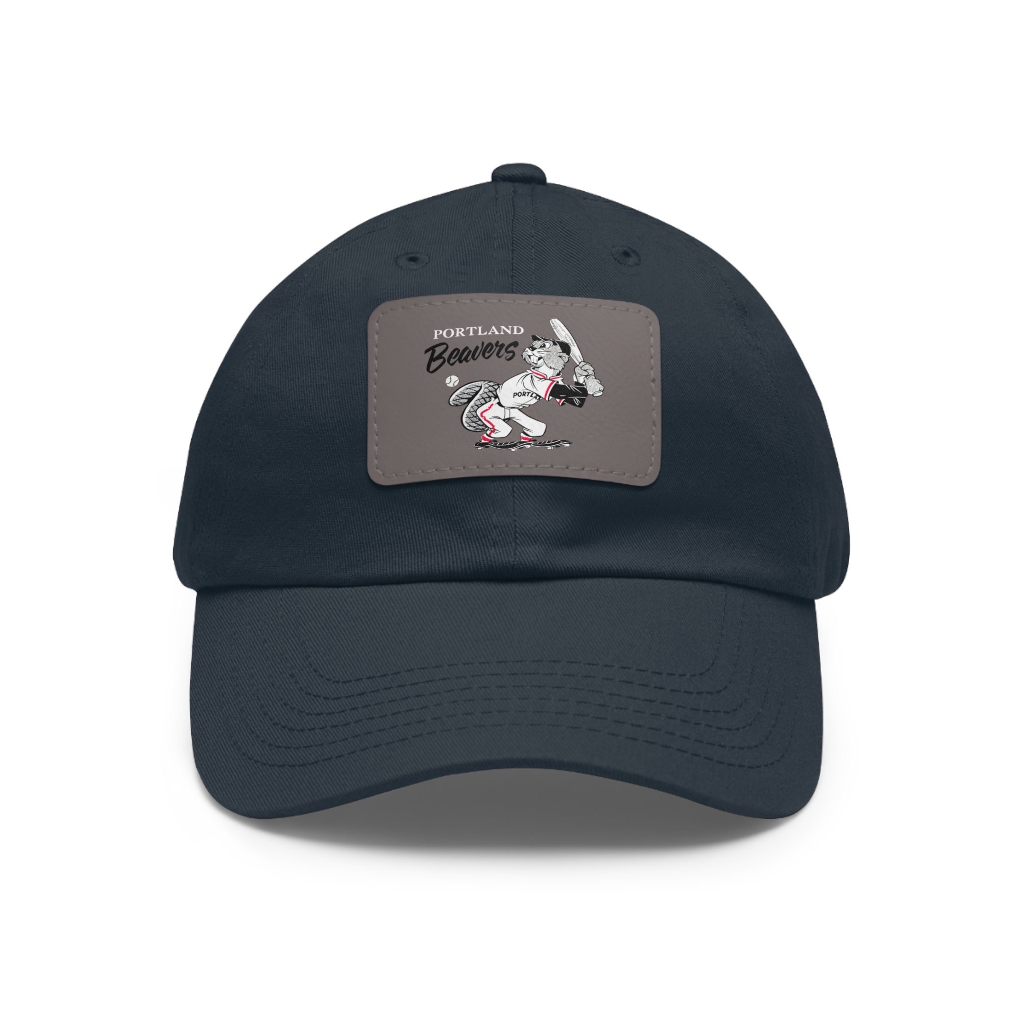 Baseball Classic Dad Hat with Leather Patch, Portland Beavers Cap, Vintage Baseball Hat, Retro Sports Cap, Baseball Fan Gift