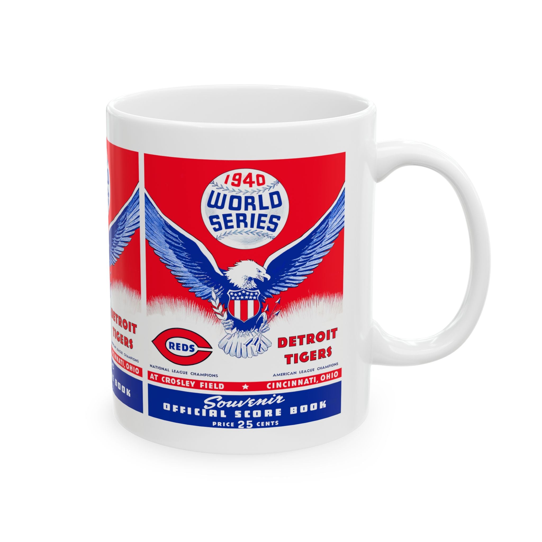 1940 Vintage Detroit Tigers - Cincinnati Reds Baseball World Series Program Cover - Ceramic Mug, 11oz
