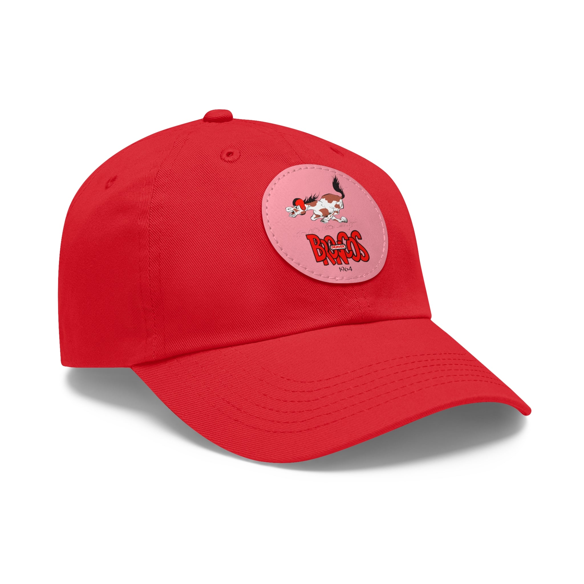 1964 Denver Broncos Football - Dad Hat with Leather Patch (Round)