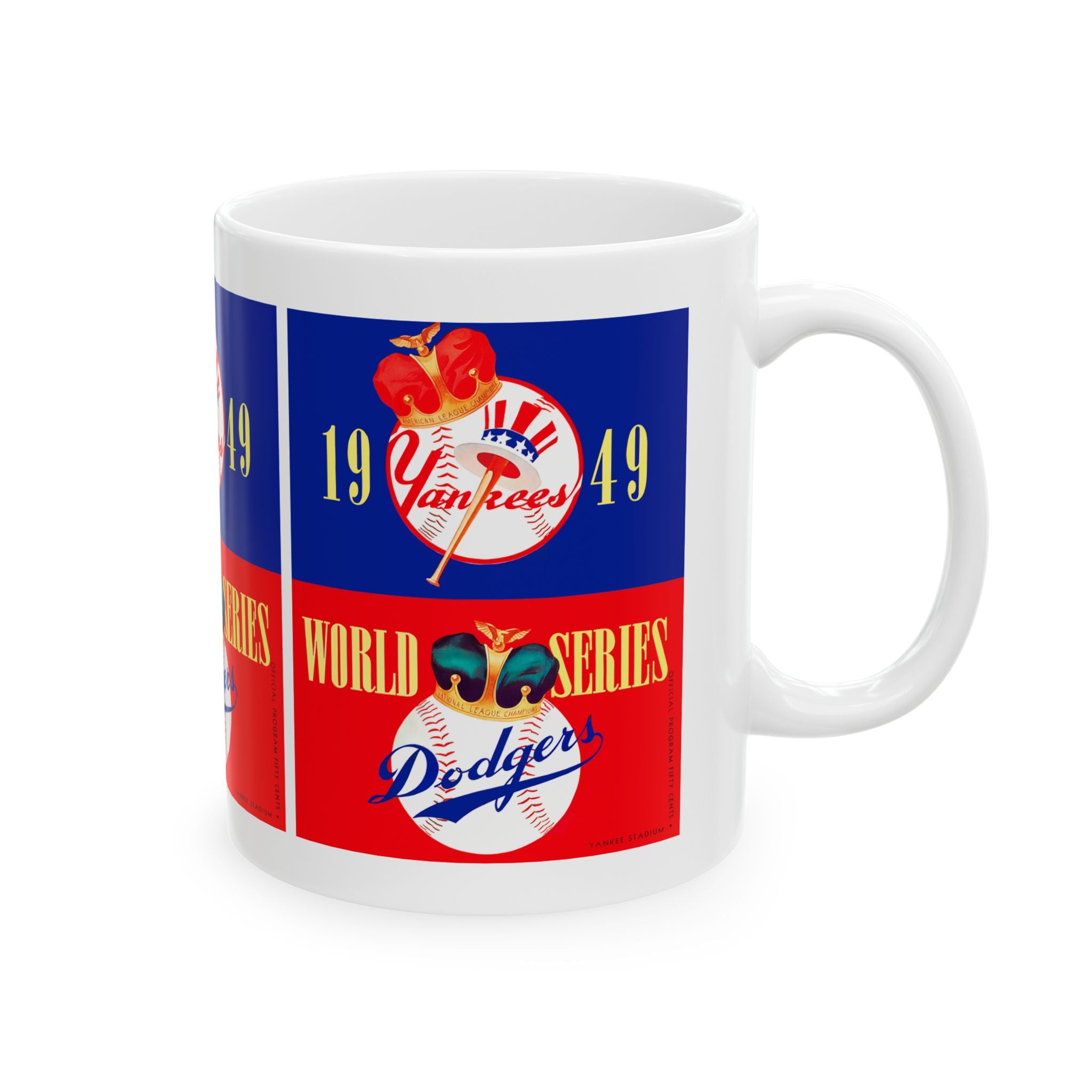 1949 Yankees vs Dodgers Baseball World Series Mug