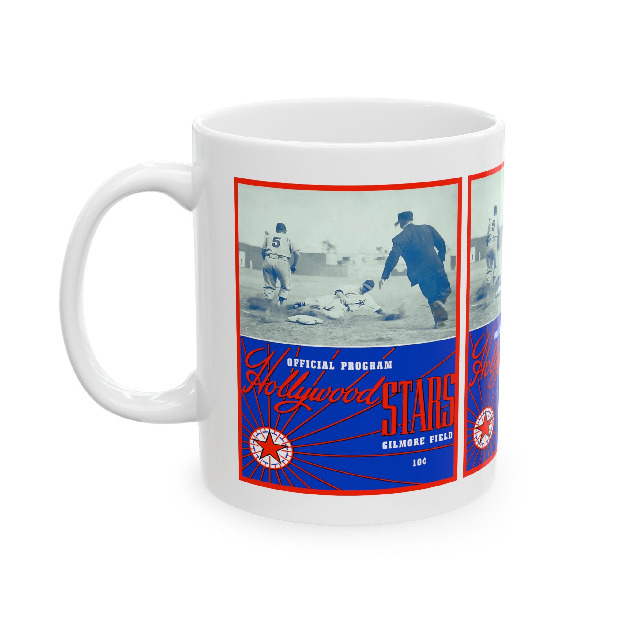 Vintage 1947 Baseball Hollywood Stars-Pacific Coast League Ceramic Mug, Retro Sports Fan Gift, Coffee Cup, Tea Mug, Office Desk Decoration,