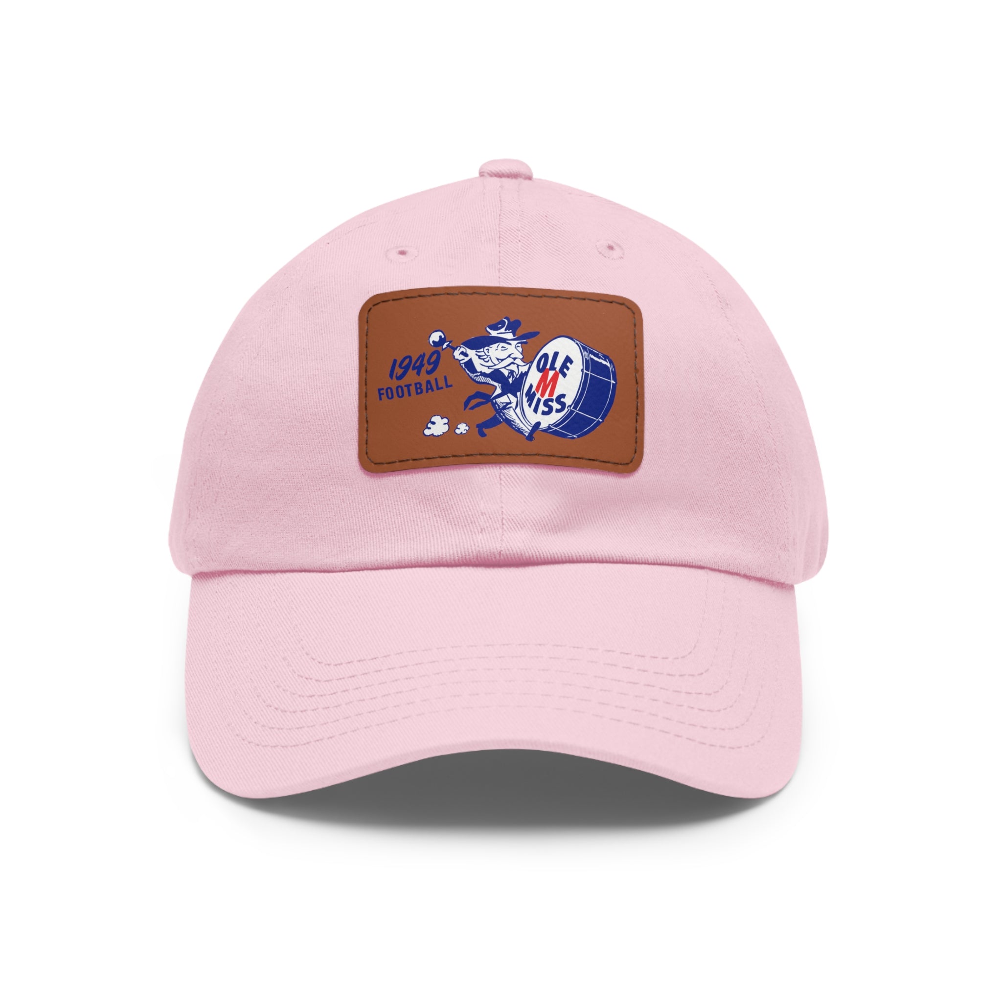 1949 Ole Miss Football - Dad Hat with Leather Patch (Rectangle)