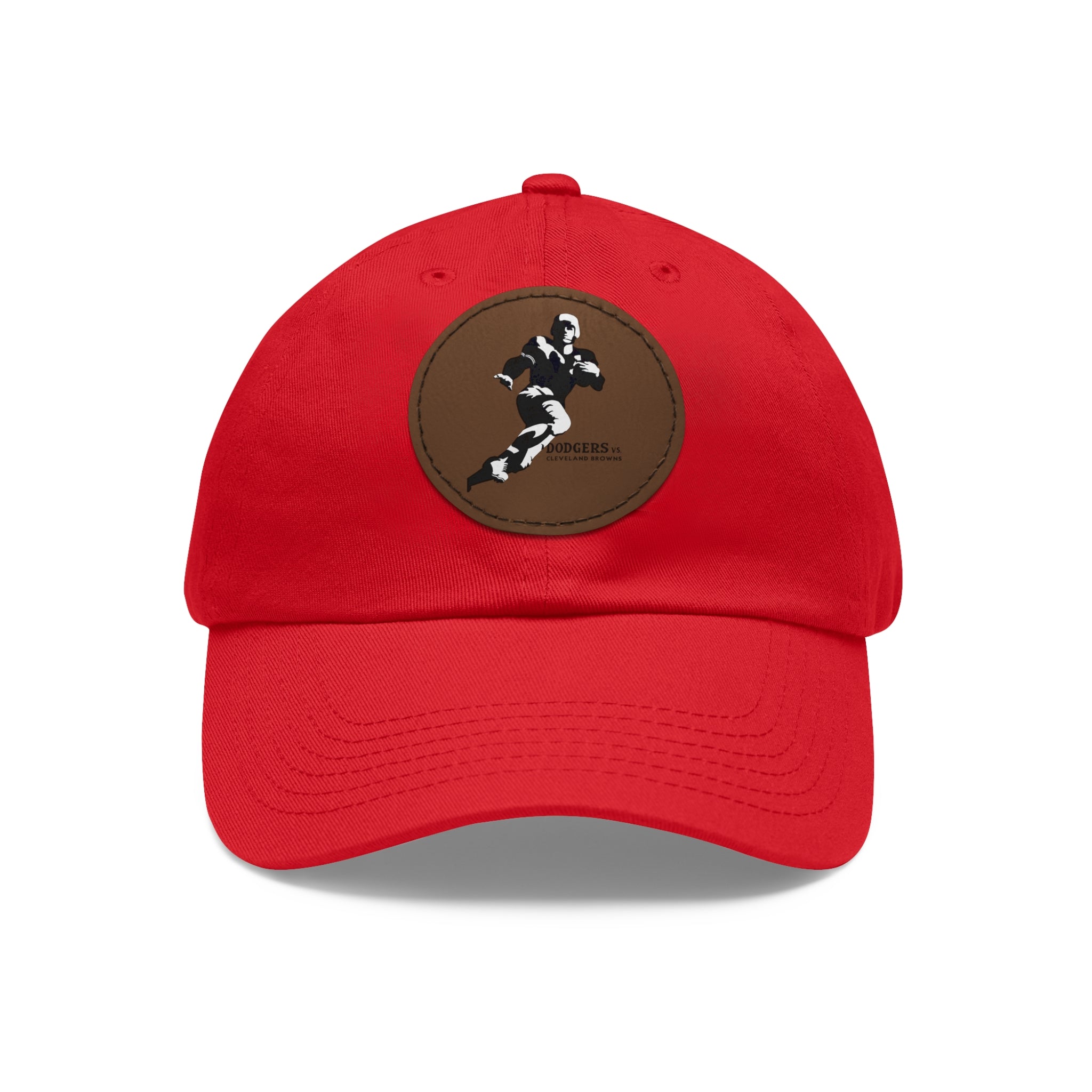 1947 Vintage Brooklyn Dodgers - Cleveland Browns Football - Dad Hat with Leather Patch (Round)