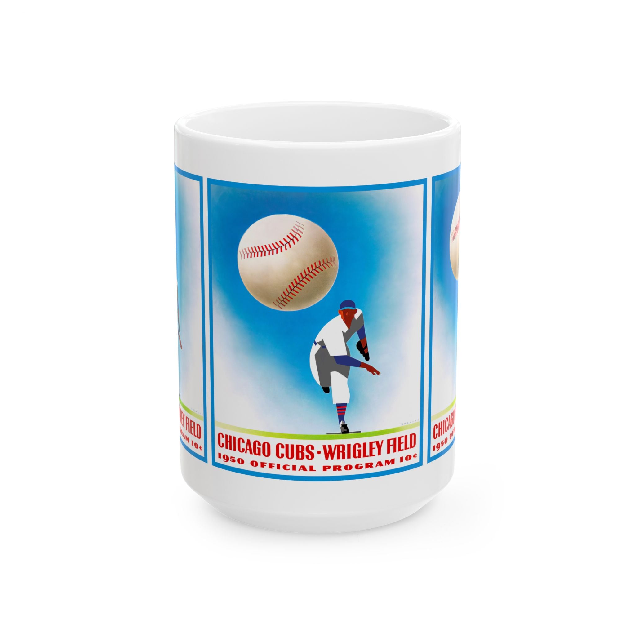 Vintage Chicago Cubs Ceramic Mug, Baseball Enthusiast Gift, Sports Fan Coffee Cup, Retro Baseball Team Memorabilia, Father's Day Present,