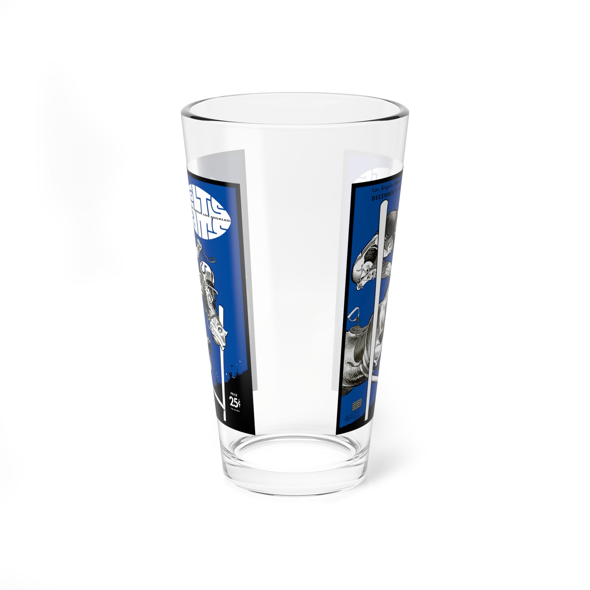1961 Baltimore to Los Angeles Football Mixing Glass, 16oz | Retro Sports Bar Glass