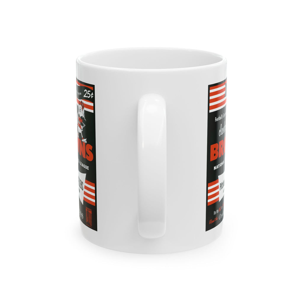 Ceramic Mug, Vintage 1950 Football Cleveland Browns Pittsburgh Steelers, Sports Fan Gift, Retro Team Rivalry, Coffee Cup, Tea Mug