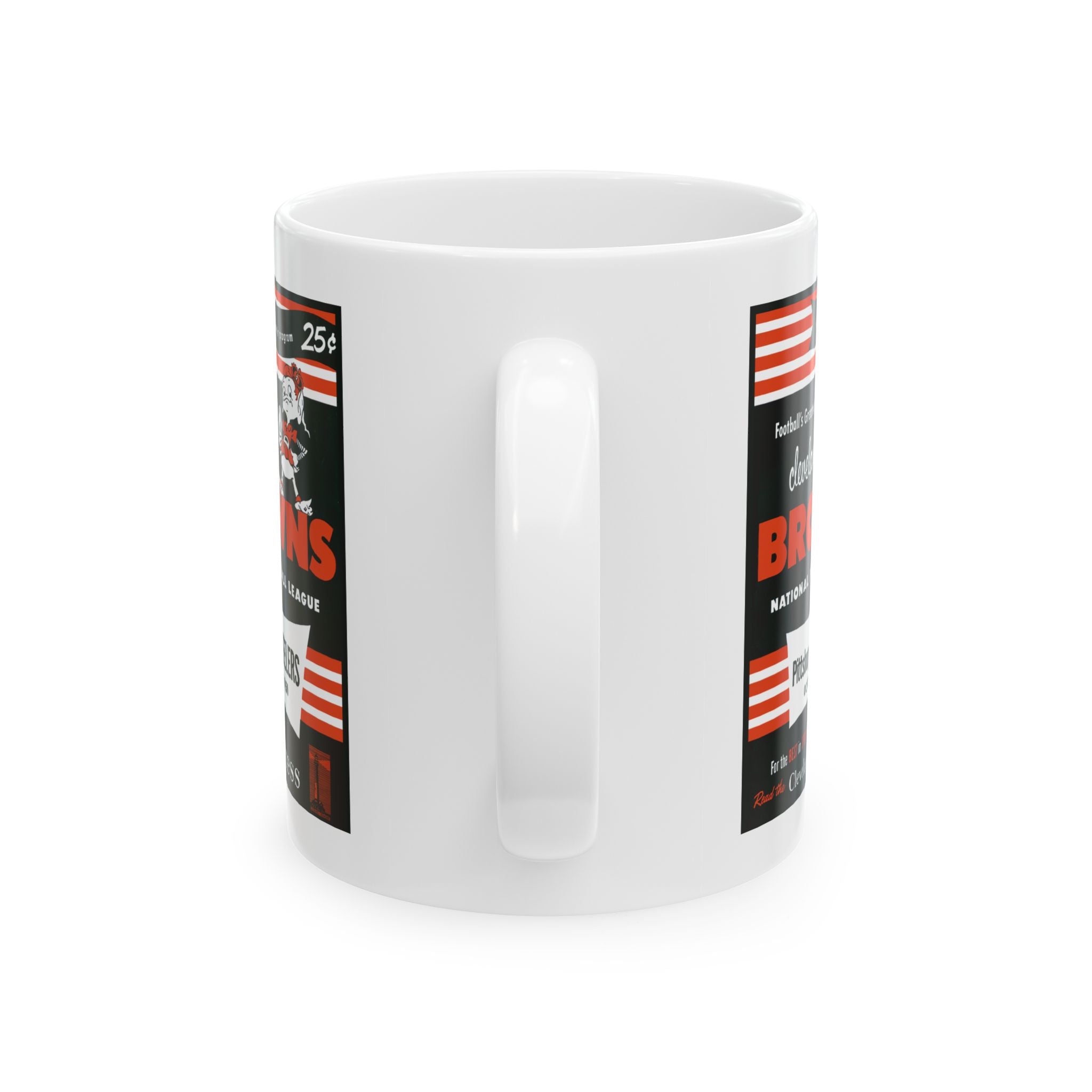 Ceramic Mug, Vintage 1950 Football Cleveland Browns Pittsburgh Steelers, Sports Fan Gift, Retro Team Rivalry, Coffee Cup, Tea Mug