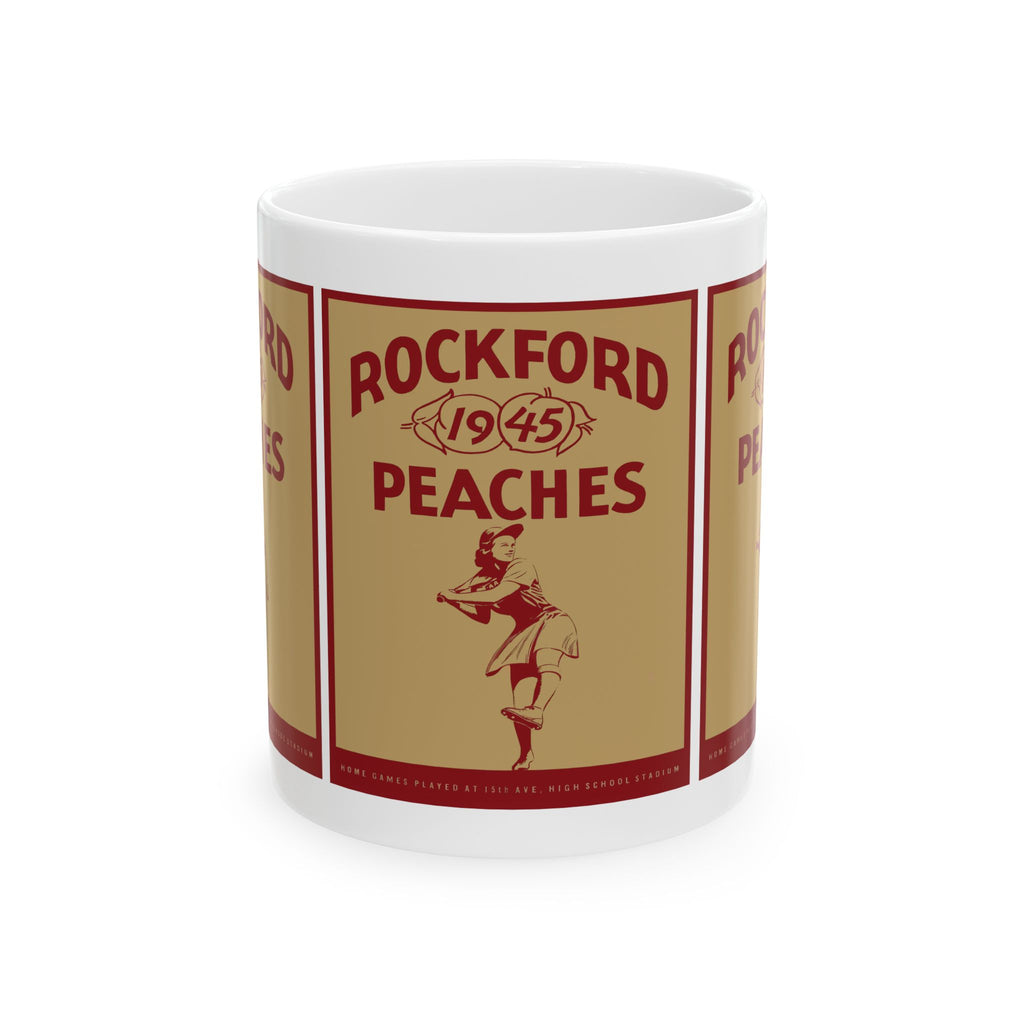 1945 Vintage Rockford Peaches Baseball Yearbook Cover - Ceramic Mug, 11oz, 15oz