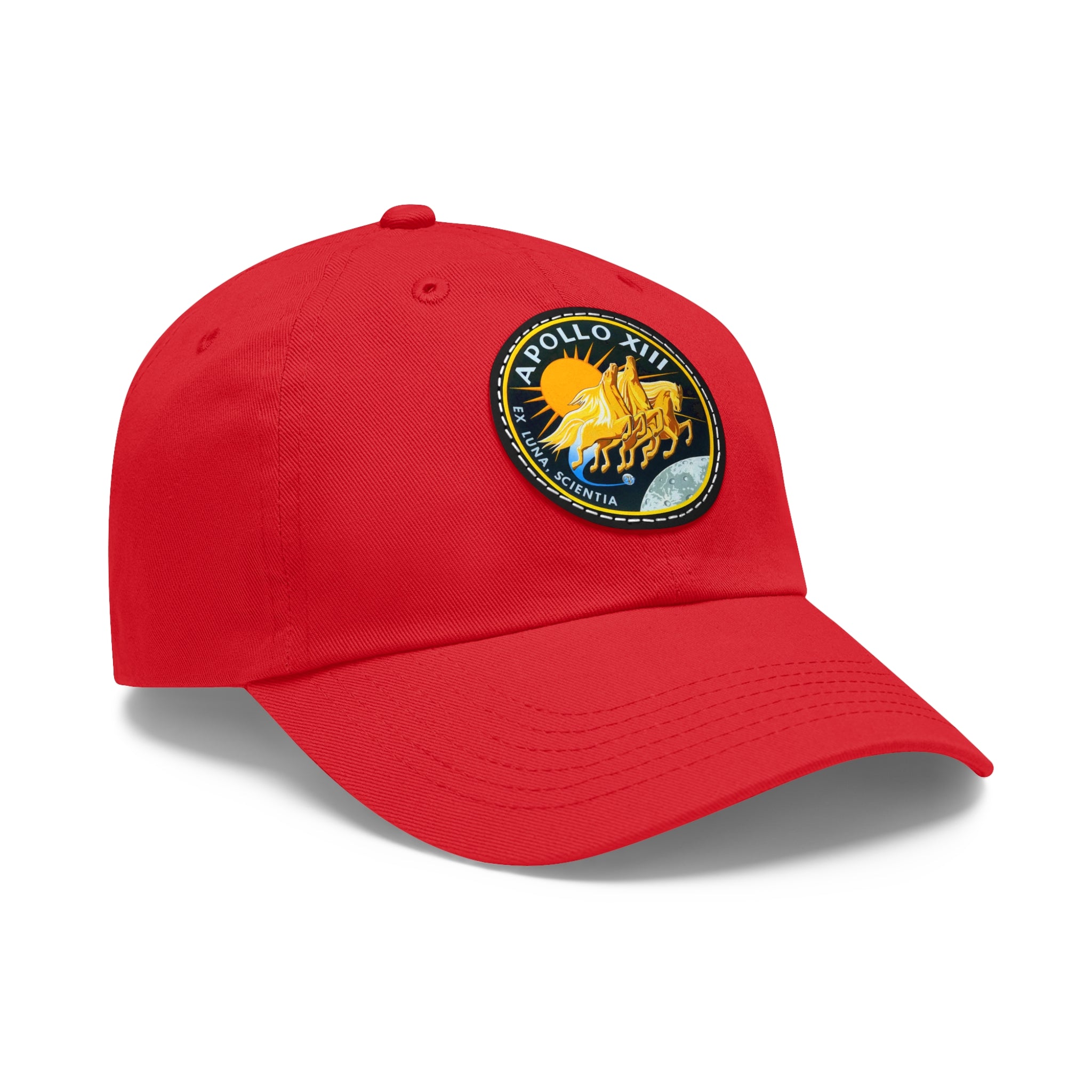 NASA Apollo 13 - Flight Patch - Dad Hat with Leather Patch (Round)