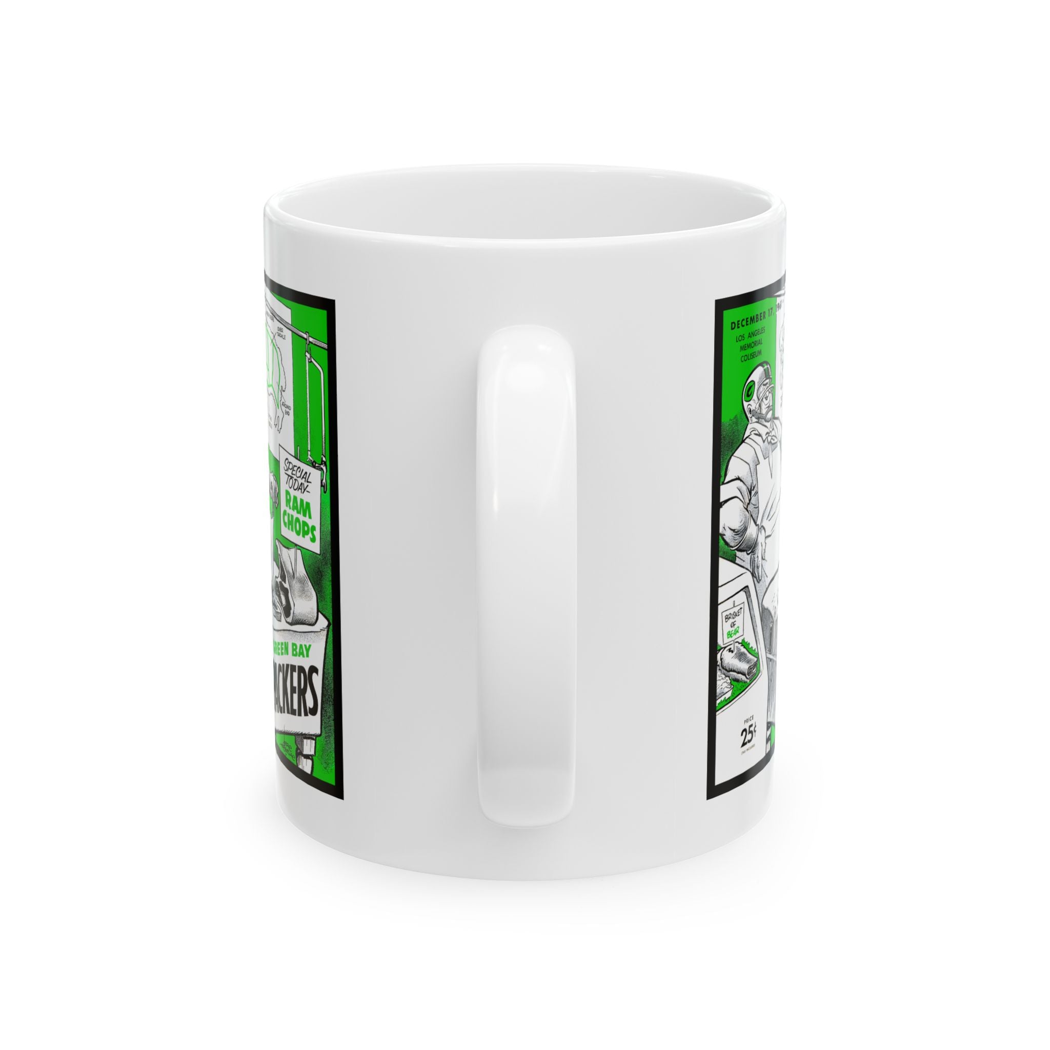 1961 Vintage Green Bay Packers - Los Angeles Football Program Cover - Ceramic Mug, 11oz