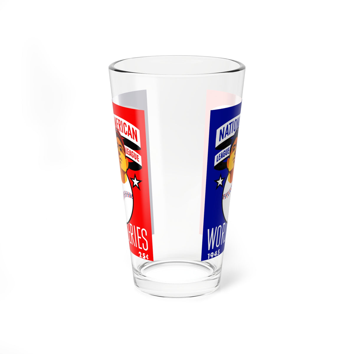 1945 World Series Baseball Mixing Glass — 16oz National & American League