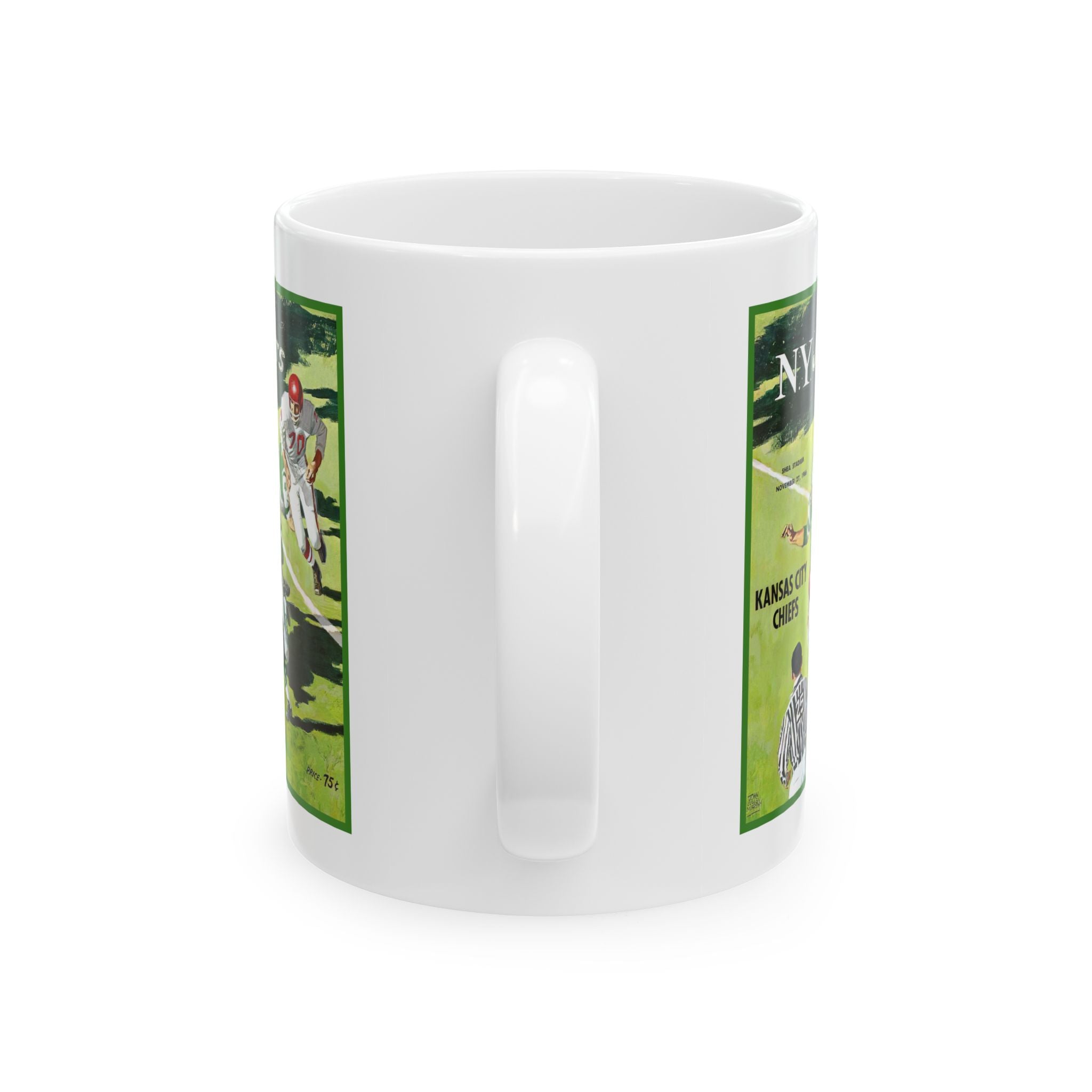 Vintage Football Ceramic Mug, 1966 New York Jets Kansas City, Sports Fan Gift, Retro Coffee Cup, Football Lover Mug, Football Memorabilia