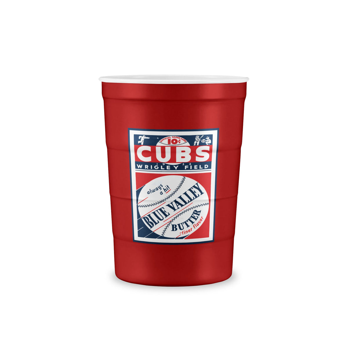 1932 Baseball Chicago Cubs Blue Valley Butter Program Cover - Recyclable Steel Cup
