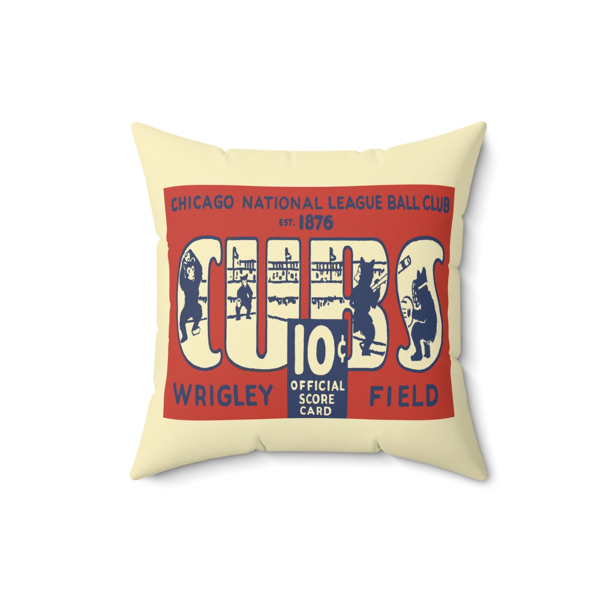 1929 Chicago Baseball Square Indoor Pillow — Vintage Team Memorabilia Throw Pillow