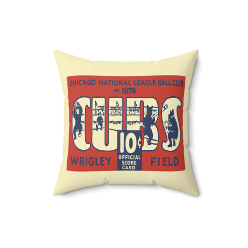1929 Chicago Baseball Square Indoor Pillow — Vintage Team Memorabilia Throw Pillow