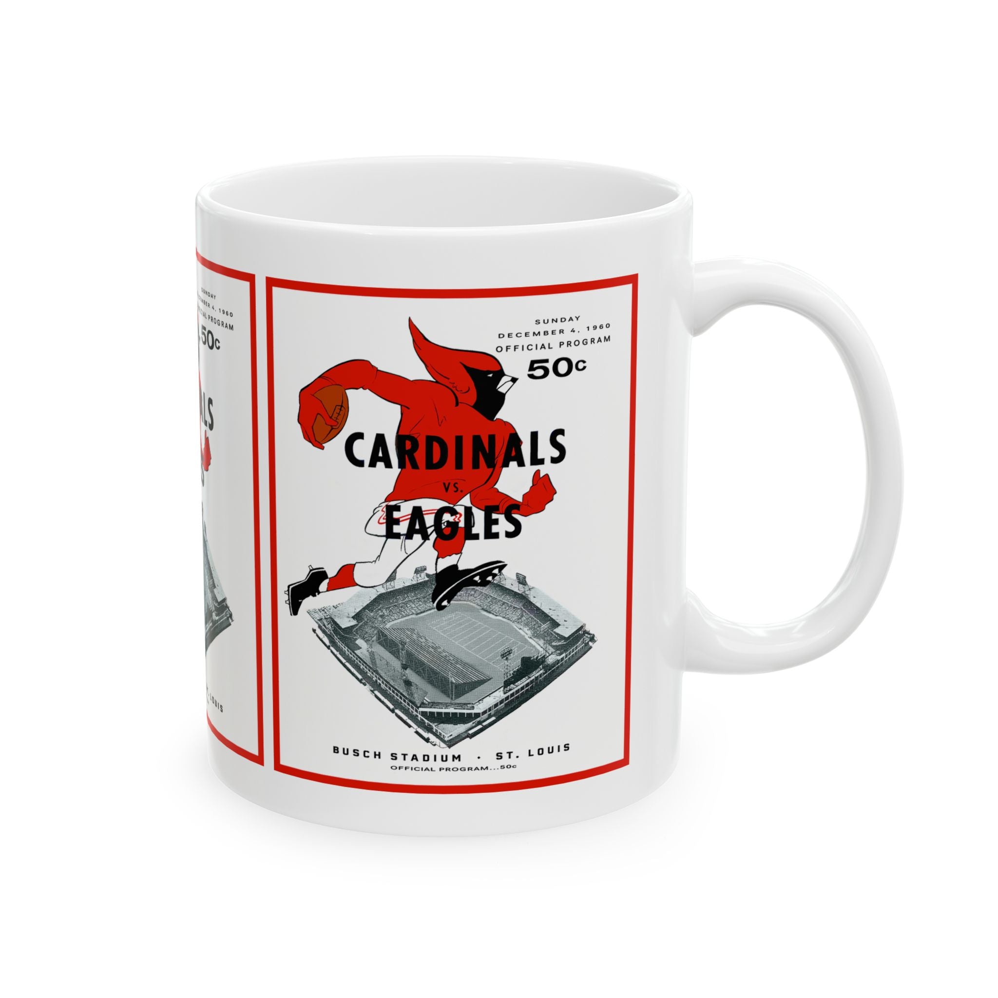 1960 Vintage St Louis Cardinals - Philadelphia Eagles Football Program Cover - Ceramic Mug, 11oz