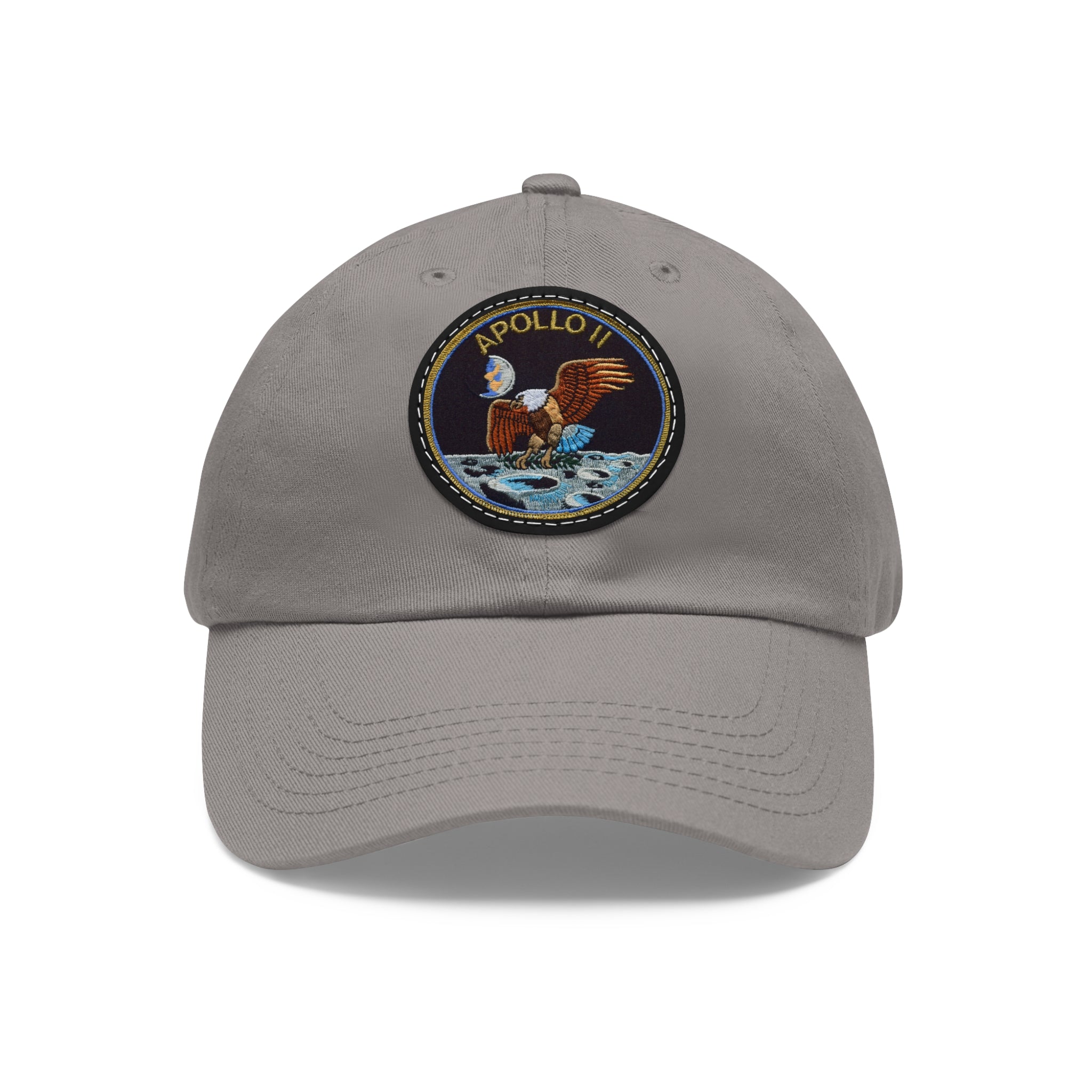 NASA Apollo 11 - Flight Patch - Dad Hat with Leather Patch (Round)