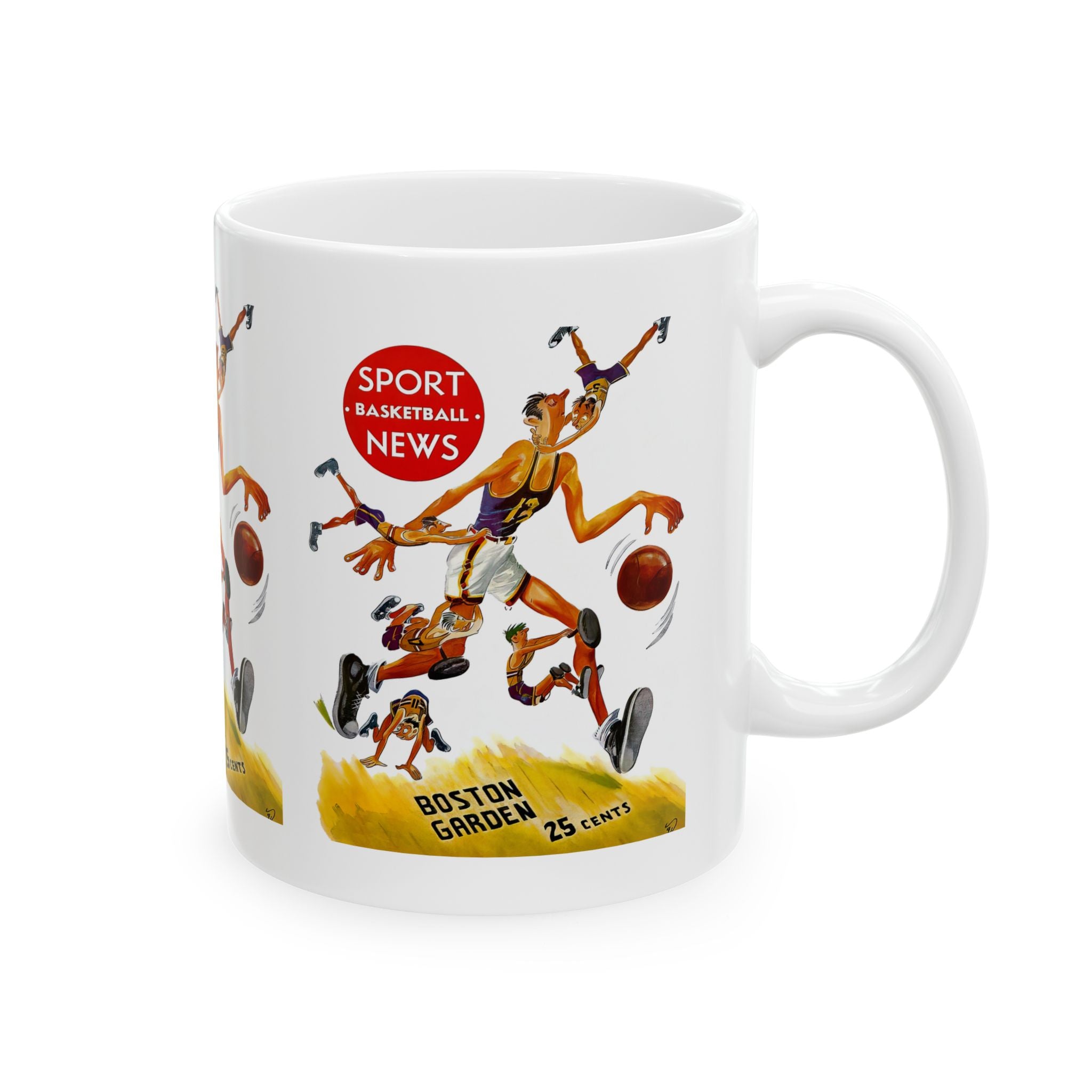 1949-1950 Vintage Boston Celtics Basketball Program Cover - Ceramic Mug, 11oz