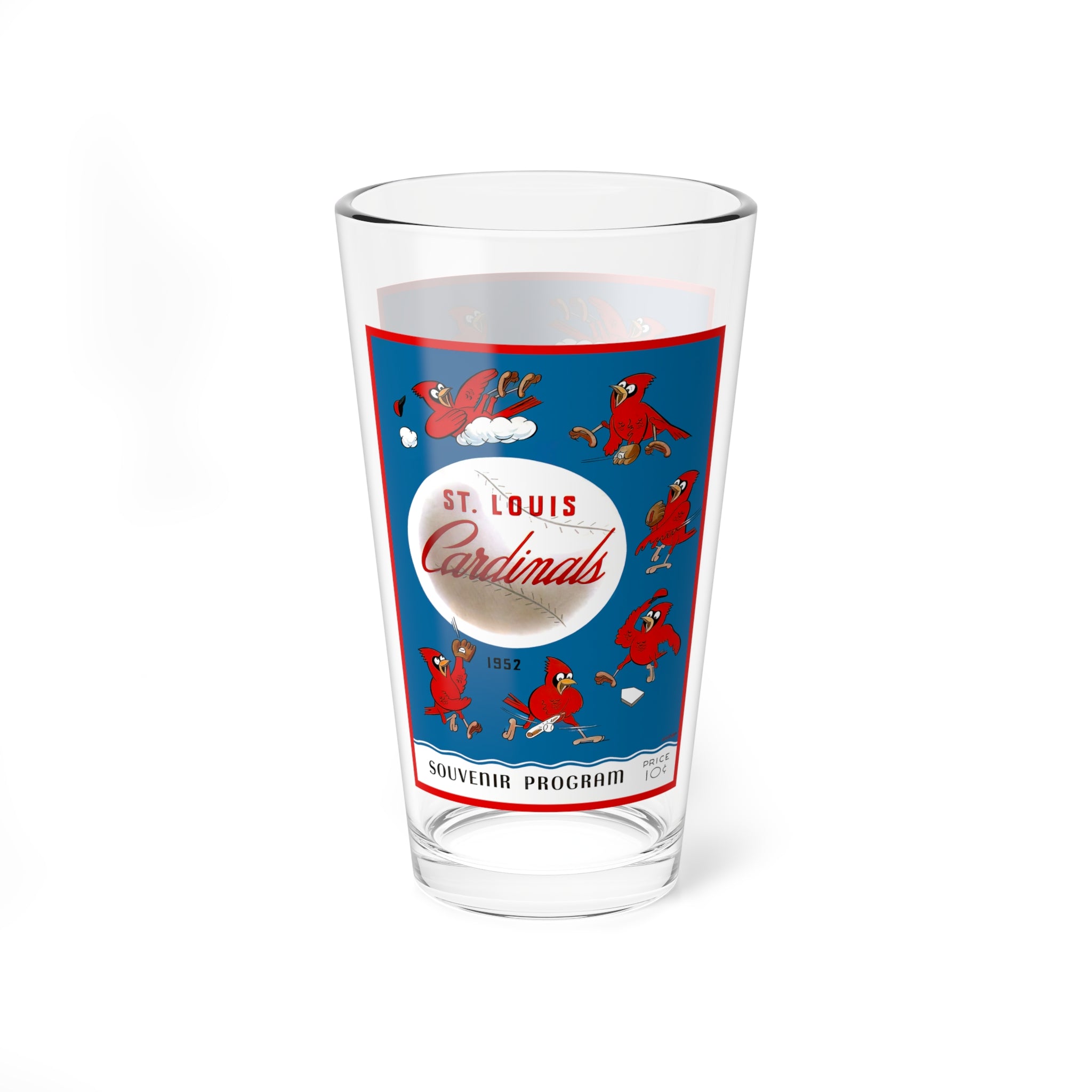 Mixing Glass, 16oz - 1952 Baseball Cardinals Retro Vintage Sports Fan Gift Drinkware, Bartender, Barware, Cocktail Mixer, Man Cave Decor