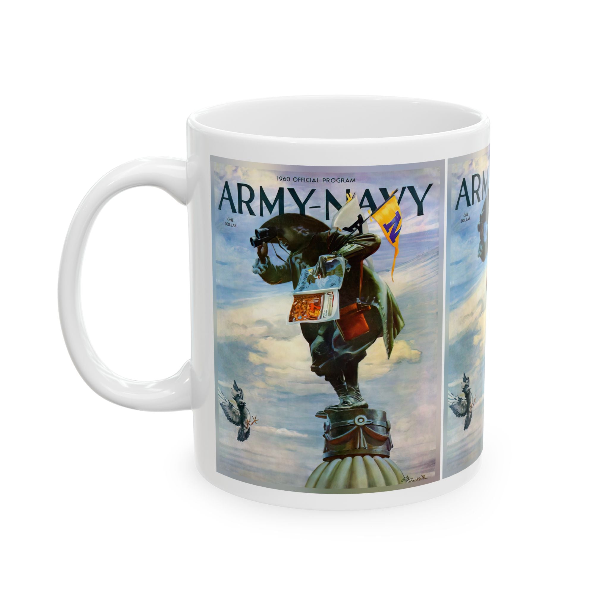 Vintage Army-Navy Football Ceramic Mug, 1960 Game Souvenir Cup, Sports Fan Gift, Military History Memorabilia, College Football Game Day