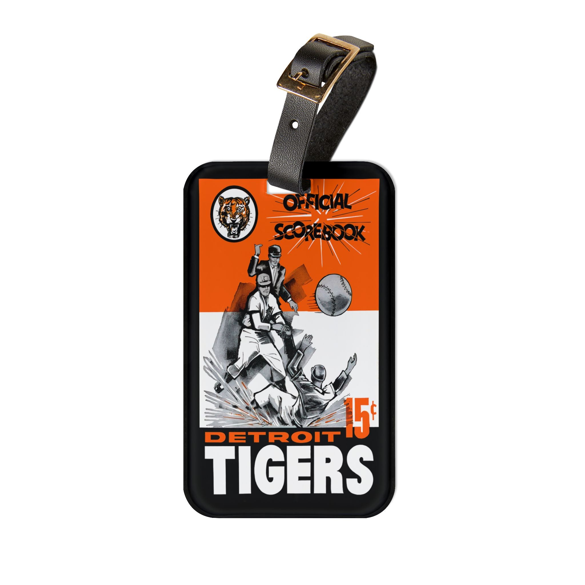 1962 Baseball Detroit Luggage Tag | Vintage Detroit Baseball Travel ID