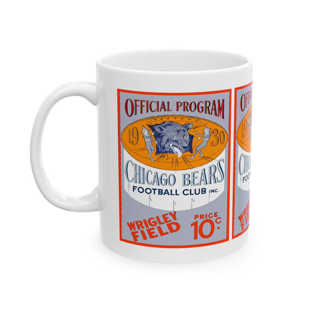 Ceramic Mug, 1930 Vintage Chicago Bears Football Program Cover, Sports Fan Gift, Coffee Cup, Tea Mug, Unique Souvenir, Football Memorabilia,