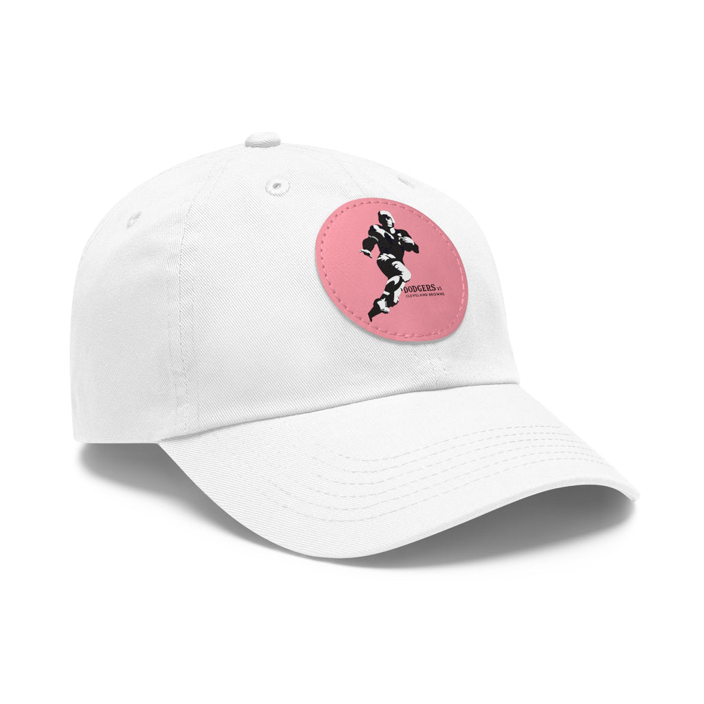 1947 Vintage Brooklyn Dodgers - Cleveland Browns Football - Dad Hat with Leather Patch (Round)