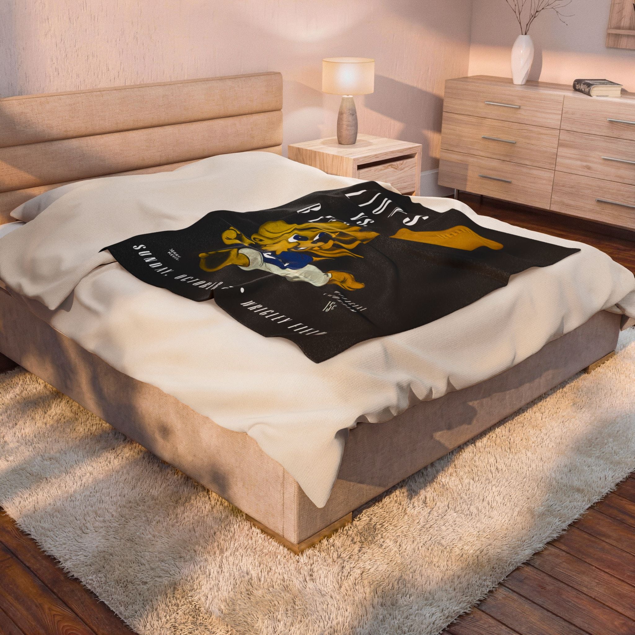Velveteen Plush Blanket, 1944 Vintage Detroit Lions Football Program, Throw Blanket, Home Decor, Gift for Sports Fans, Game Day Blanket