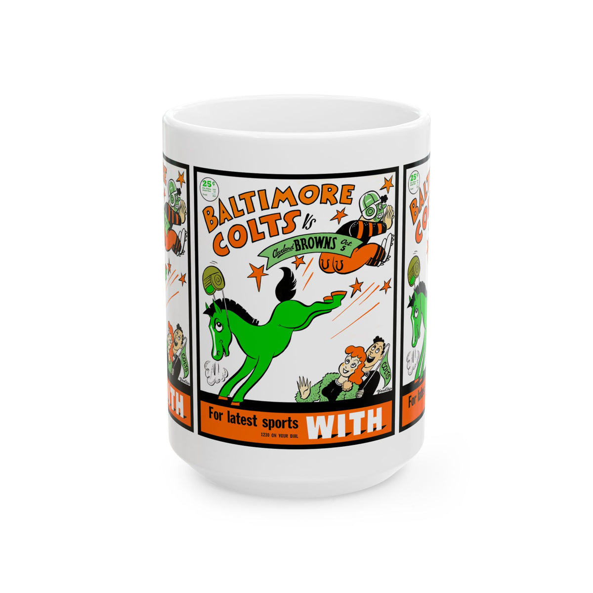 1948 Football Baltimore Colts - Cleveland Browns Vintage Ceramic Mug (11oz, 15oz)