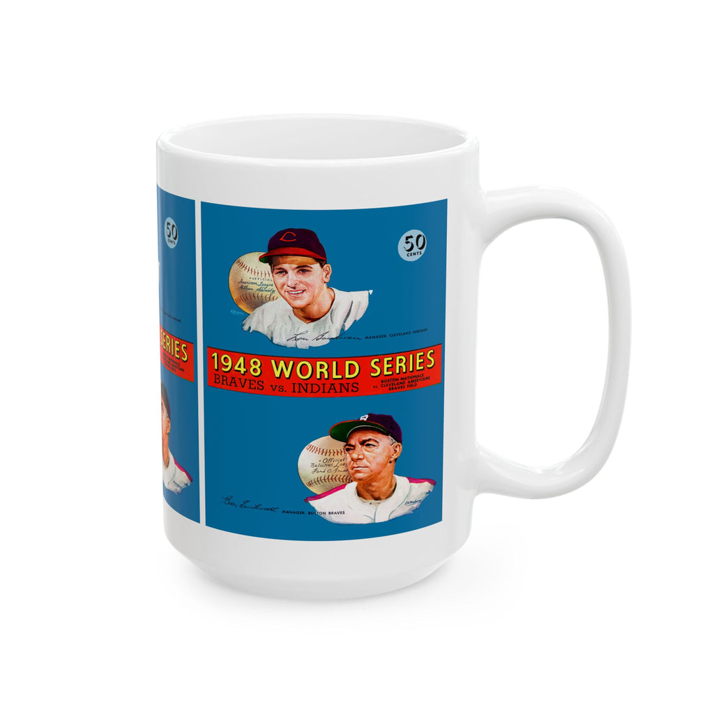 Baseball World Series Ceramic Mug, 1948 Boston-Cleveland, Sports Fan Gift, Coffee Cup, Tea Mug, Baseball Lover Gift, Unique Mug, Vintage