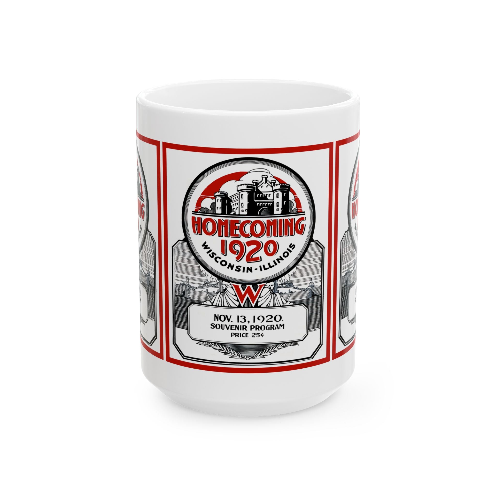 Vintage Football Ceramic Mug, 11oz 15oz Cup for Sports Fans, Retro Wisconsin Illinois Team Game Day Drinkware, Gift for Football Lovers,